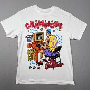 BrandMakers 90s Kid Champions Basketball T-Shirt Mens L White Streetwear Legends